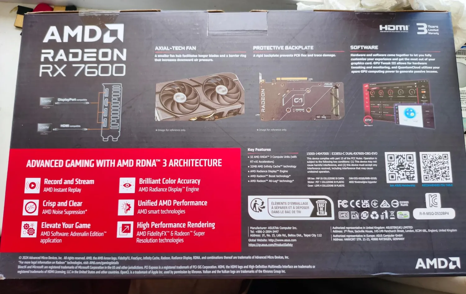 ASUS Dual RX 7600 EVO OC Grafikkarte 8GB GDDR6