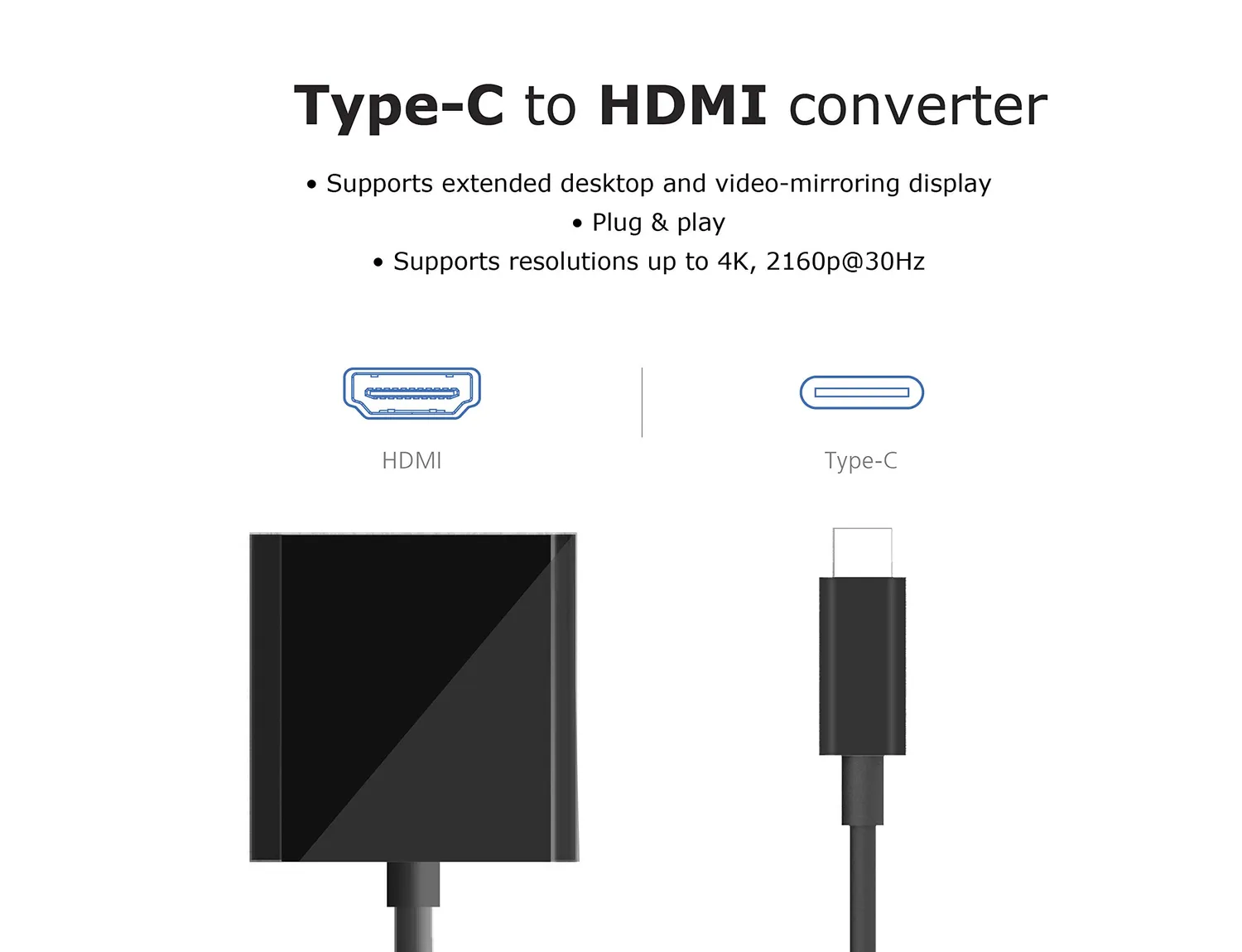 Akasa Typ-C auf HDMI Konverter Adapter 4K 30Hz
