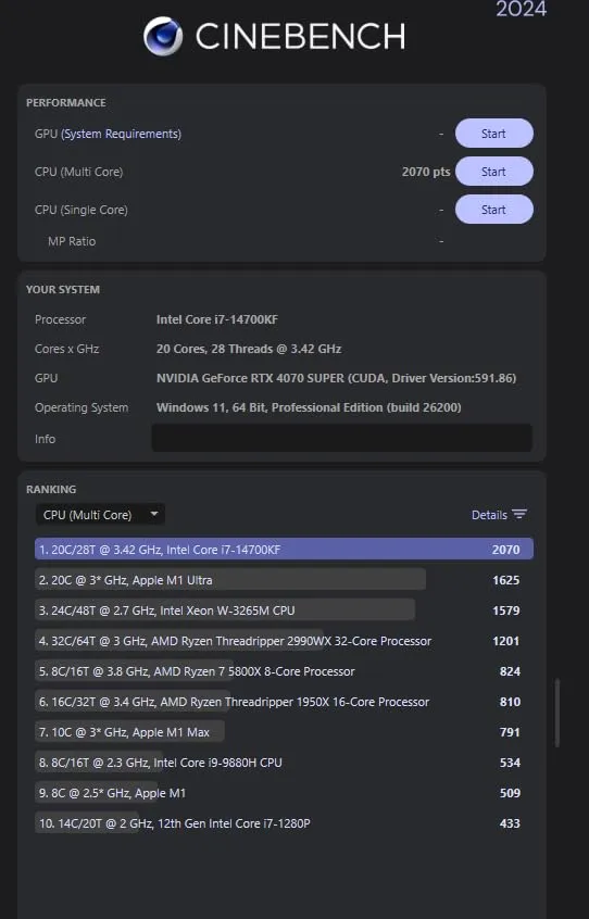 Intel Core i7-14700KF Prozessor LGA1700 20 Kerne