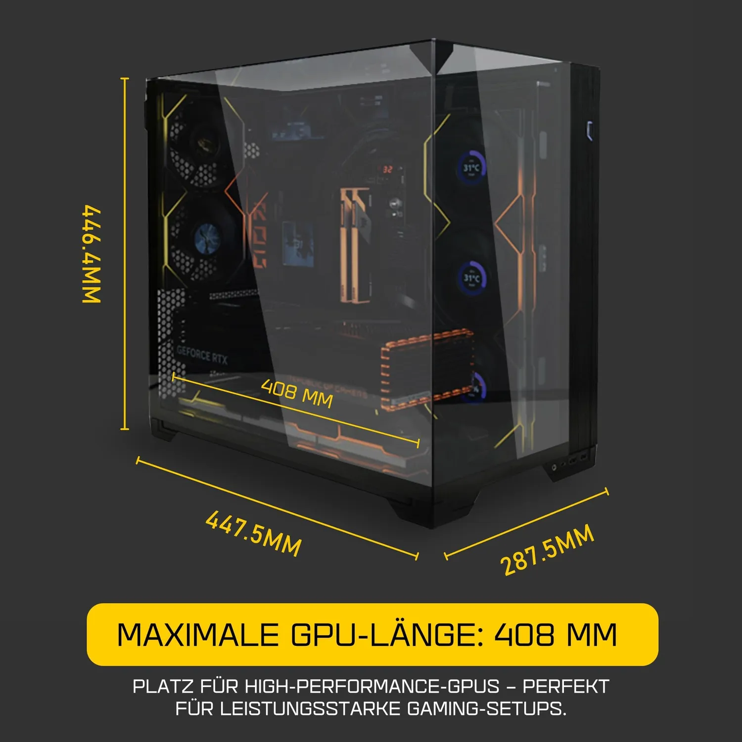 Lian Li O11 Vision Compact PC-Gehäuse schwarz Glas
