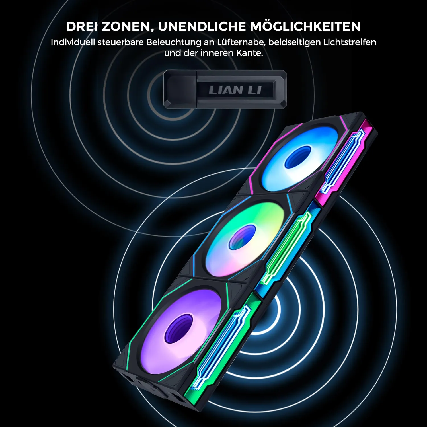 Lian Li UNI FAN SL-INF Wireless Lüfter 140mm schwarz Reverse