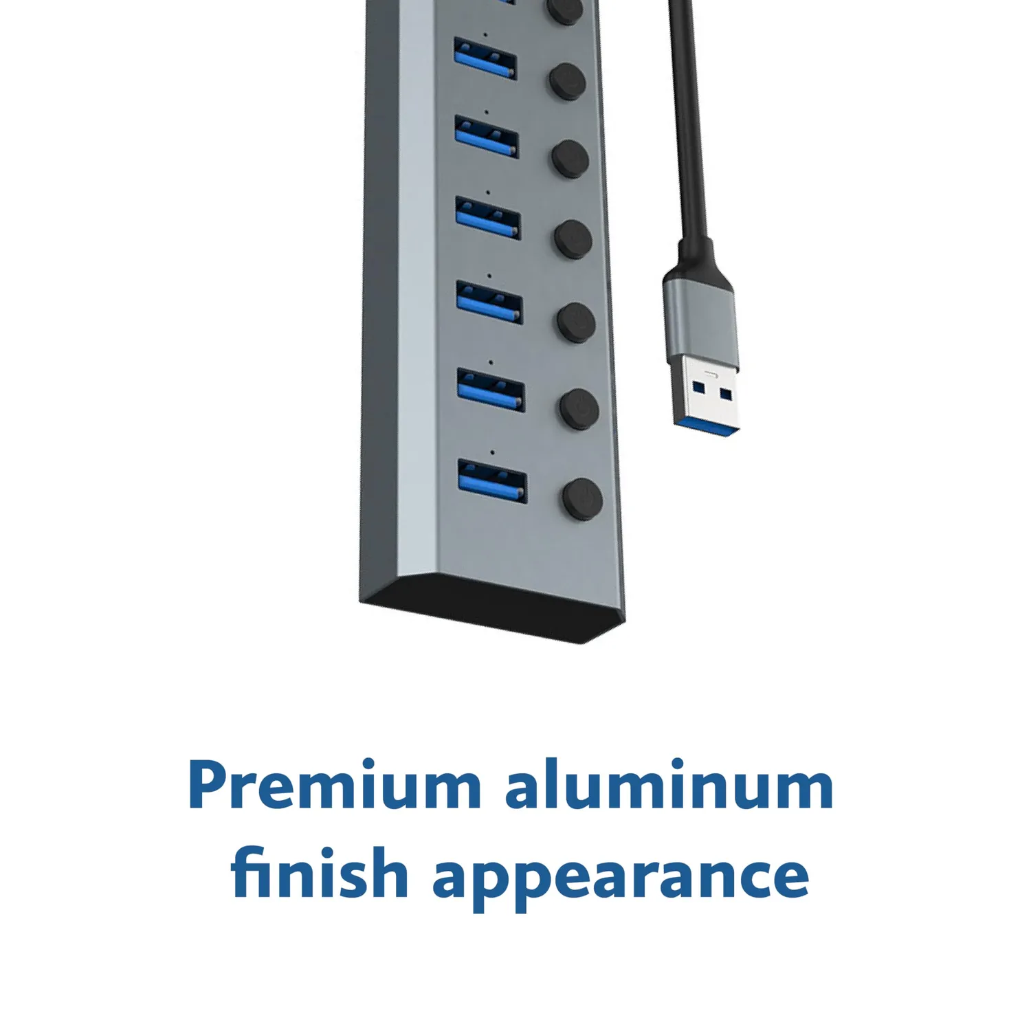 Akasa AK-HB-21BKCM USB Hub 7-Port USB 3.2 aktiv Alu