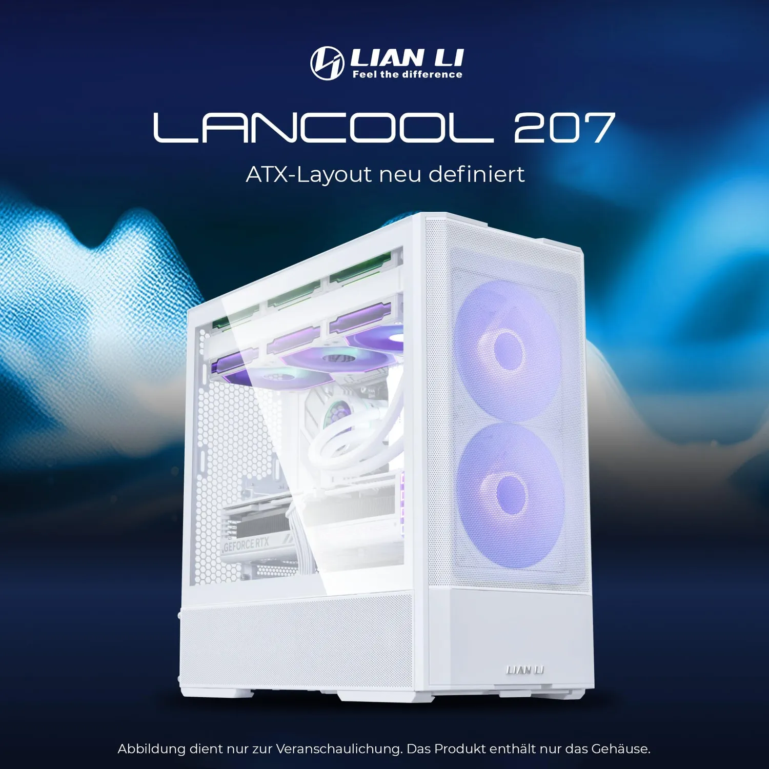 Lian Li LANCOOL 207 Midi-Tower PC-Gehause Weiss 4 Lufter