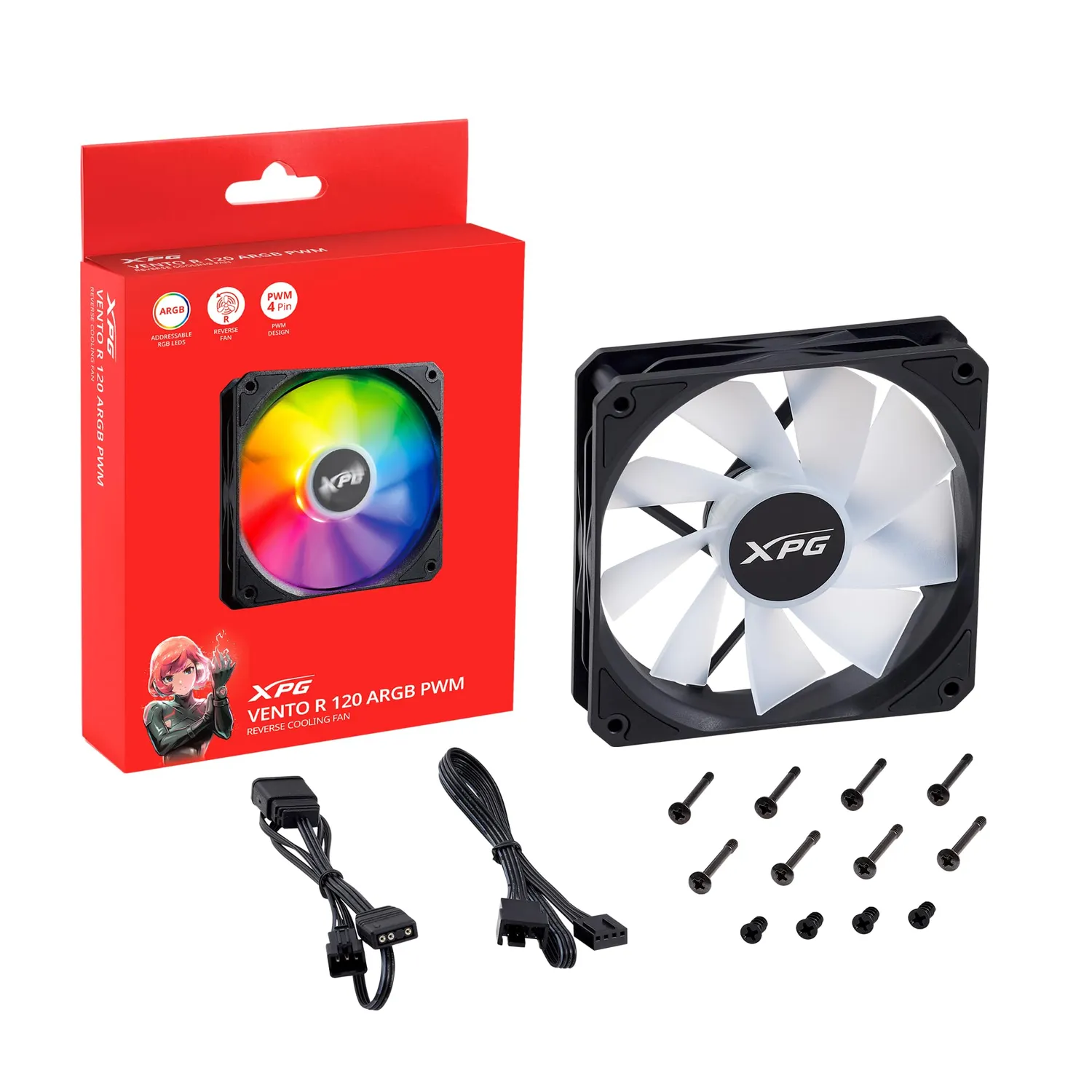XPG Vento R 120 Gehäuselüfter Schwarz ARGB PWM