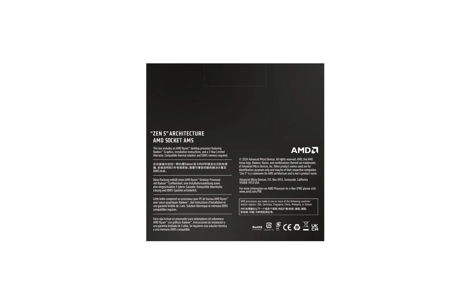 AMD Ryzen 5 9600X Prozessor AM5 6 Kerne 5,4GHz