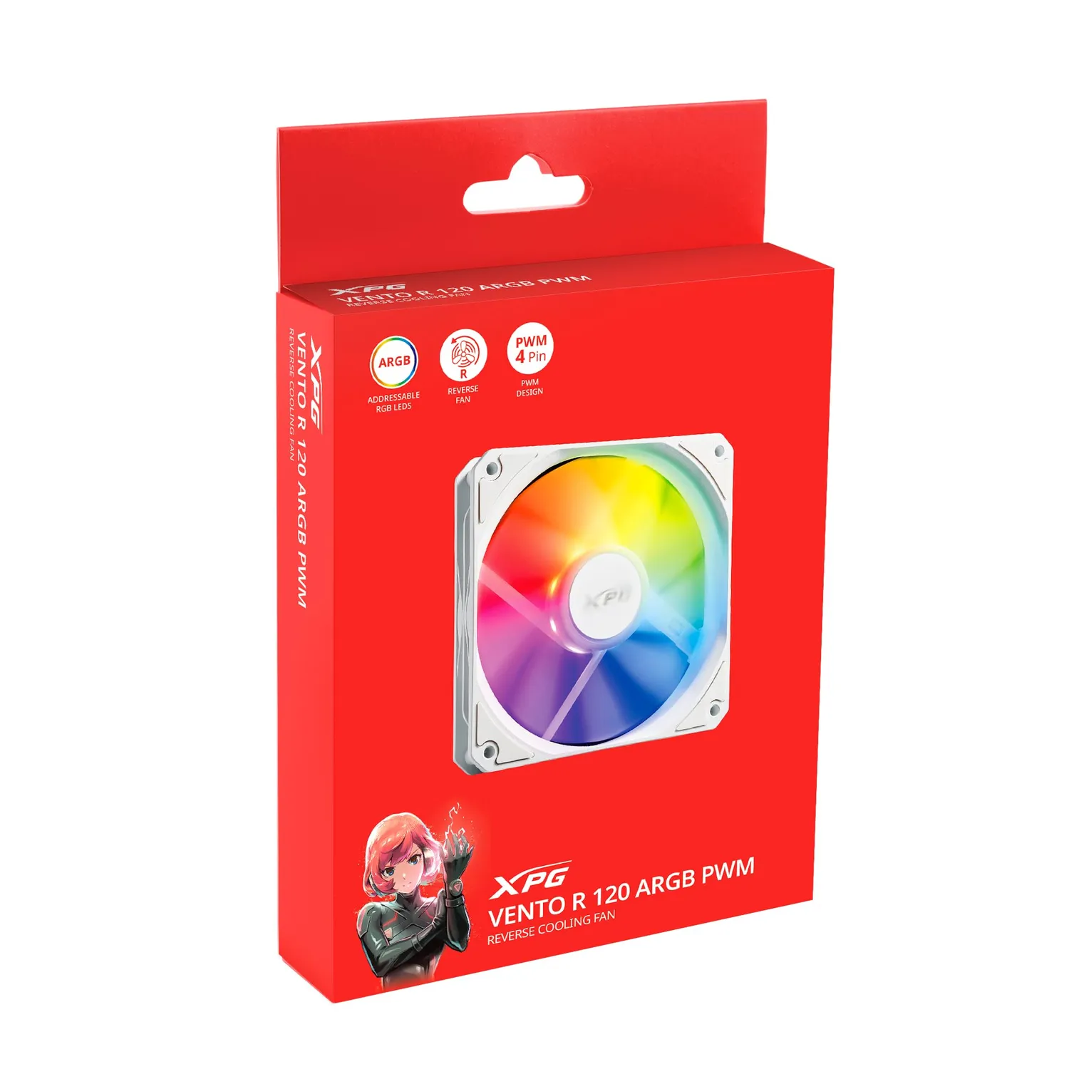 XPG Vento R 120 Gehäuselüfter Weiß Reverse ARGB