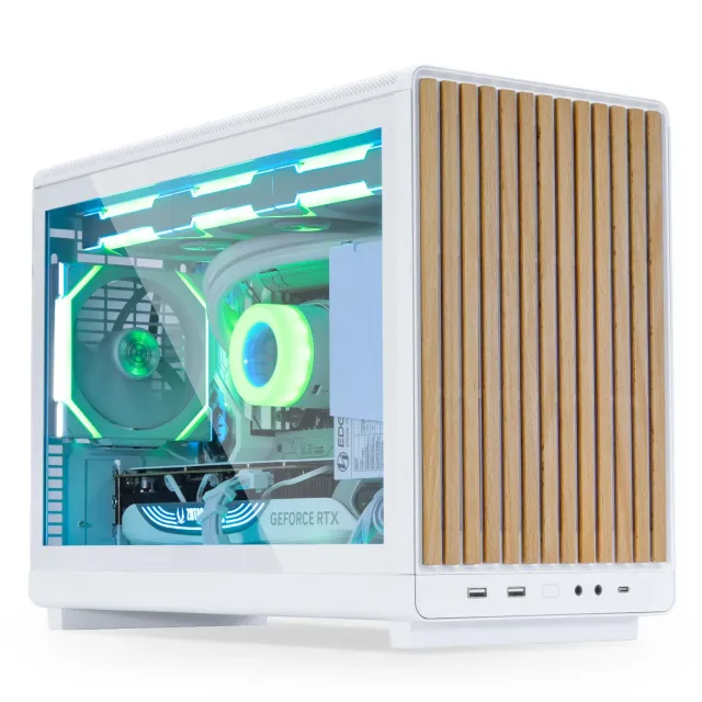 Lian Li DAN A3-mATX Wood PC-Gehäuse Buche Weiß Glas