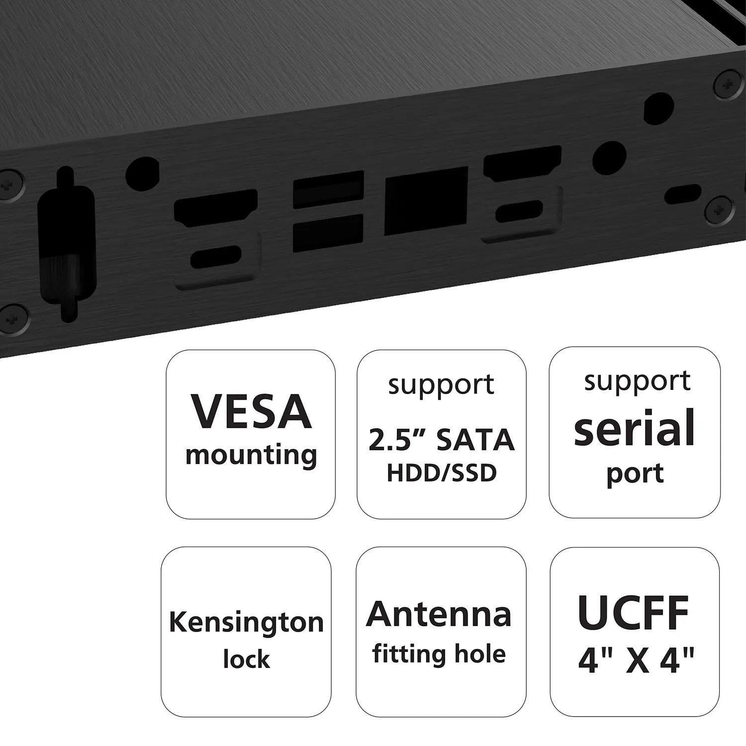 Akasa Plato TN A-NUC65-M1B NUC Gehäuse lüfterlos Alu