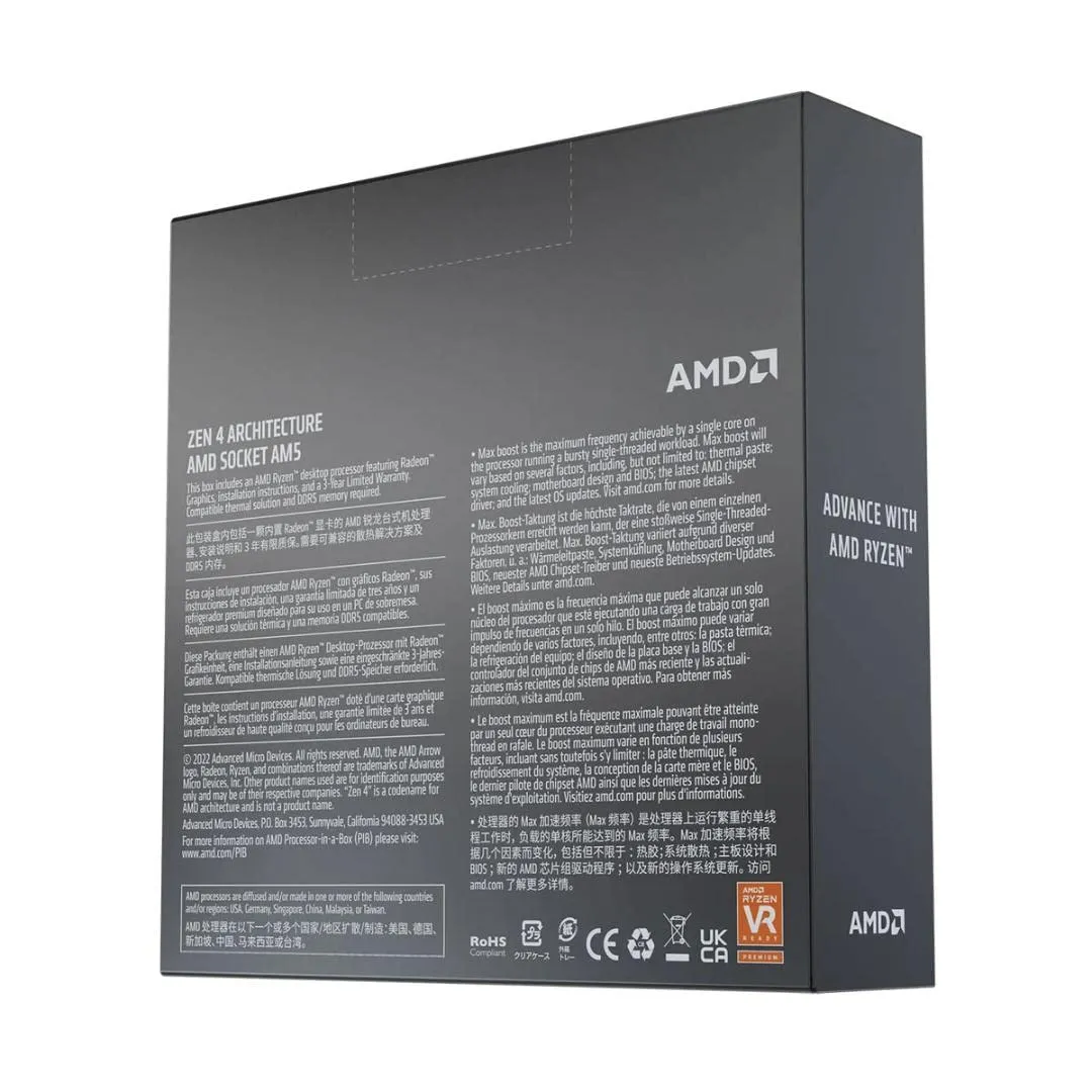 AMD Ryzen 5 7600X Prozessor AM5 6-Kern bis 5,3 GHz