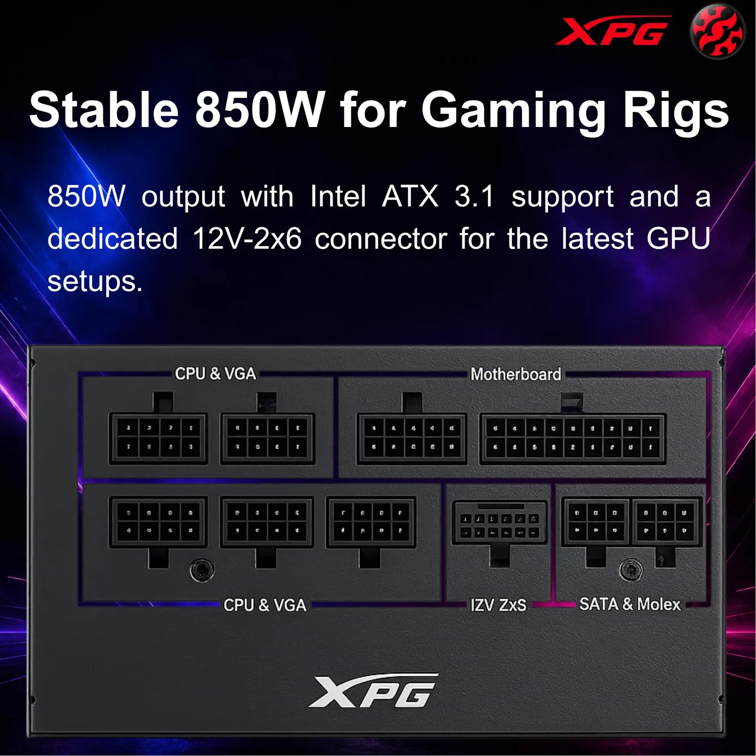 XPG Core Reactor II VE 850W Netzteil ATX 3.1 Gold schwarz