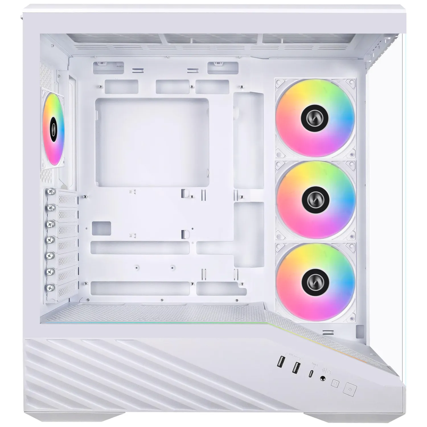 Lian Li Vector V100 PC-Gehäuse ATX Glas weiß 4 Lüfter