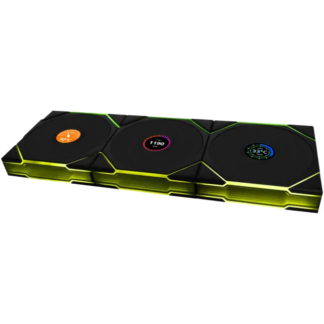 Lian Li UNI FAN TL Wireless LCD Lüfter 120mm 3er schwarz
