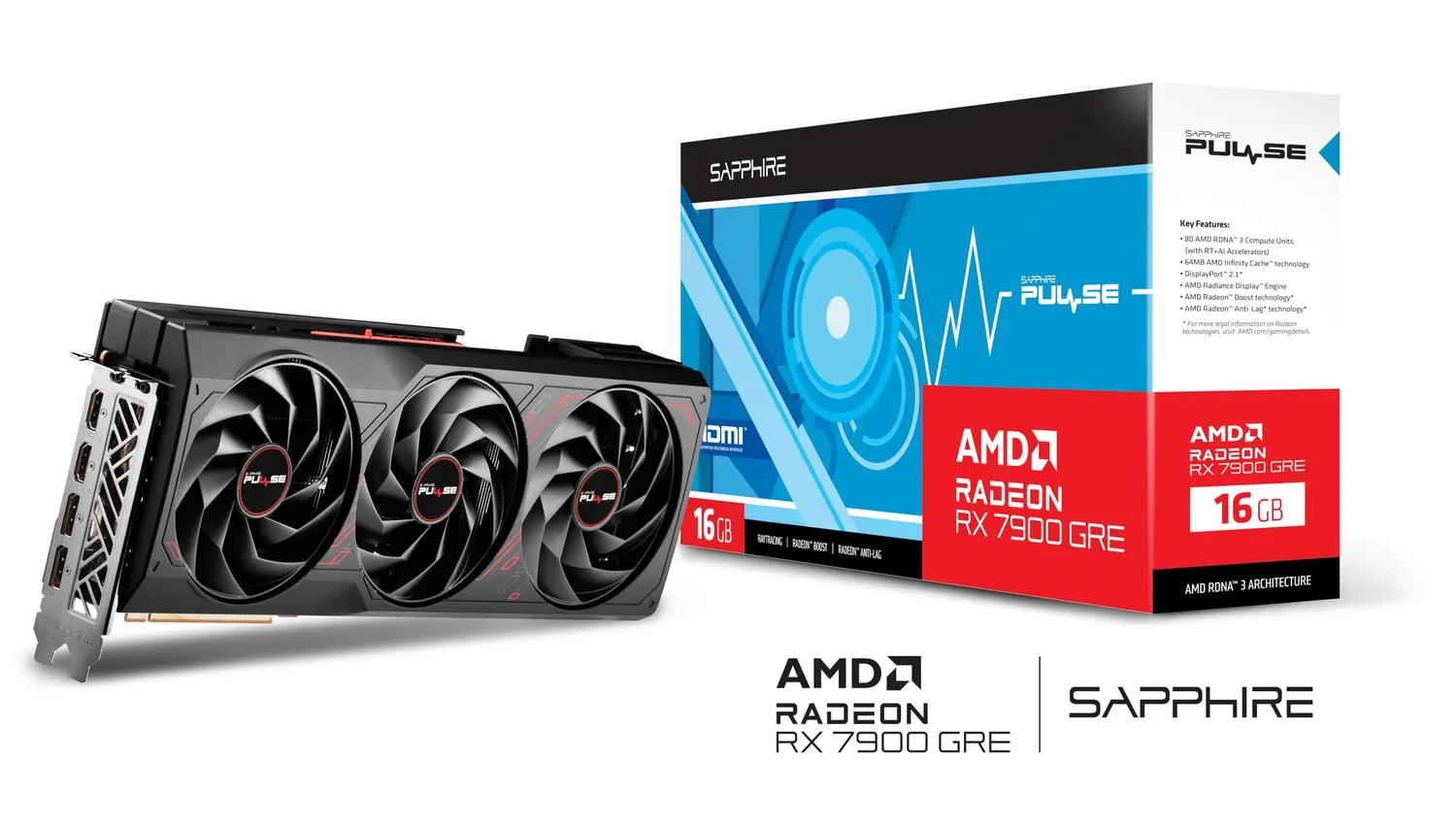 Sapphire Pulse RX 7900 GRE Gaming OC Grafikkarte 16GB GDDR6