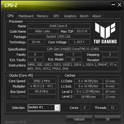Intel Core i5-12400 Prozessor LGA1700 bis 4,4 GHz
