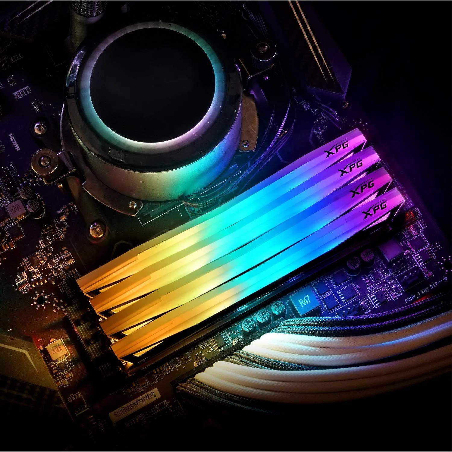 XPG D60G RGB RAM 16GB DDR4 3200 grau Kit