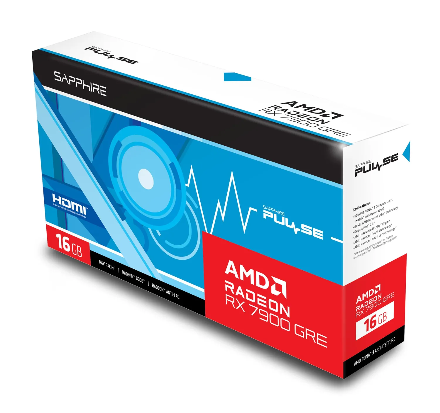 Sapphire Pulse 11325-04-20G RX 7900 GRE Grafikkarte 16GB