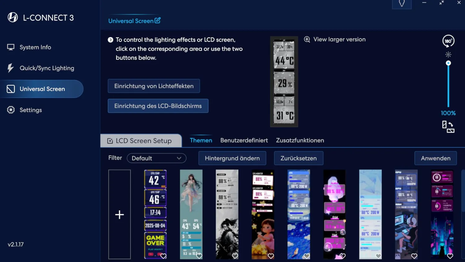 Lian Li Universal Screen Display 8,8" weiß 1920x480