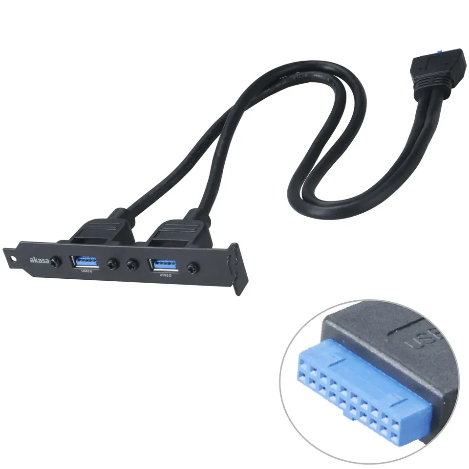 Akasa AK-CBUB17-40BK USB 3.0 Adapterkabel 40cm Slotblech