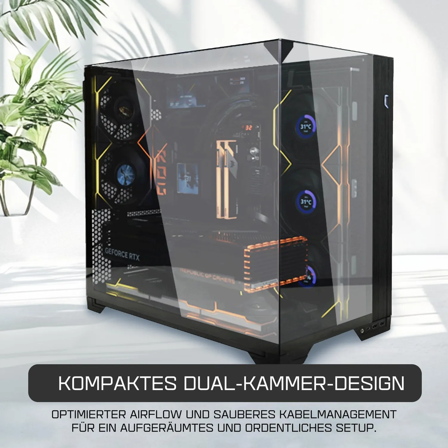 Lian Li O11 Vision Compact PC-Gehäuse schwarz Glas