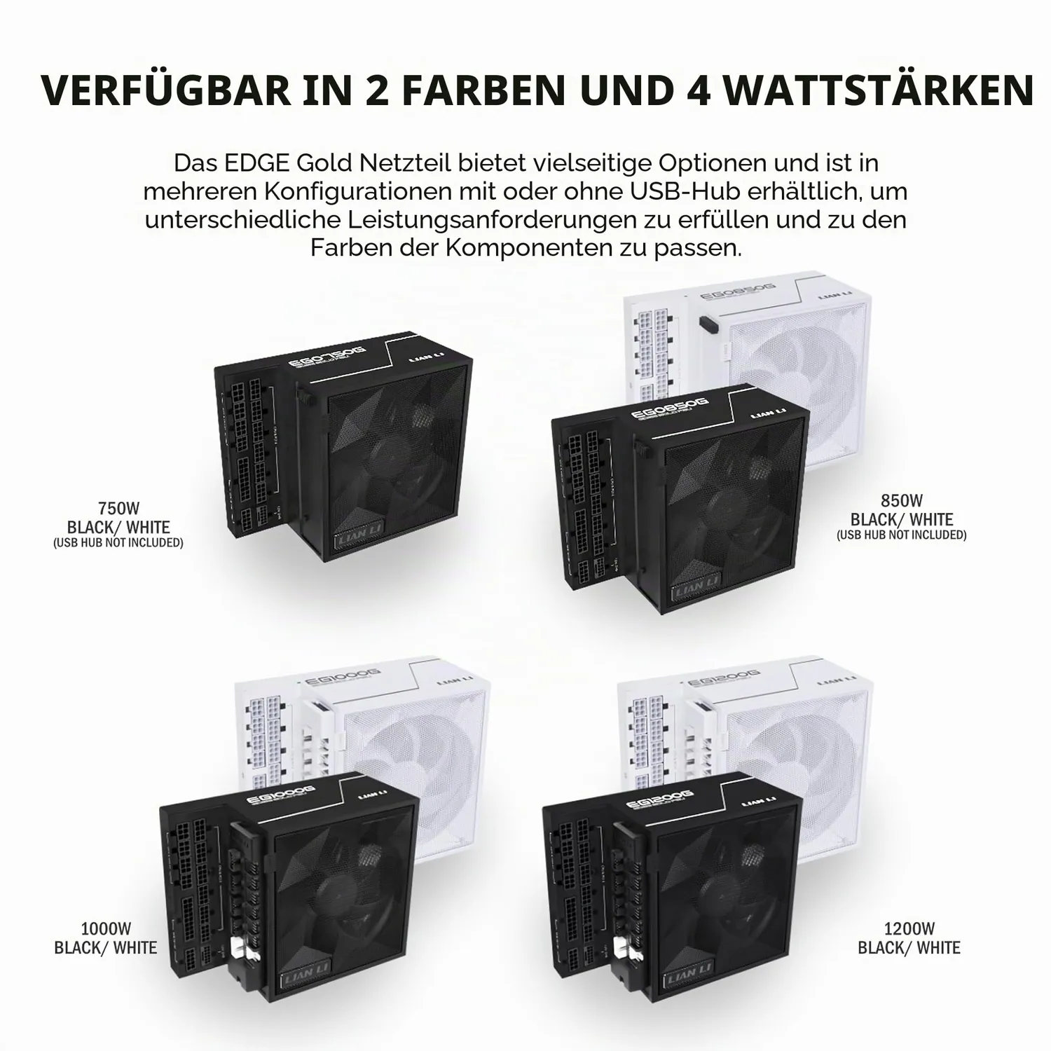 Lian Li Edge EG1200G Netzteil 1200W Gold ATX 3.1 Hub