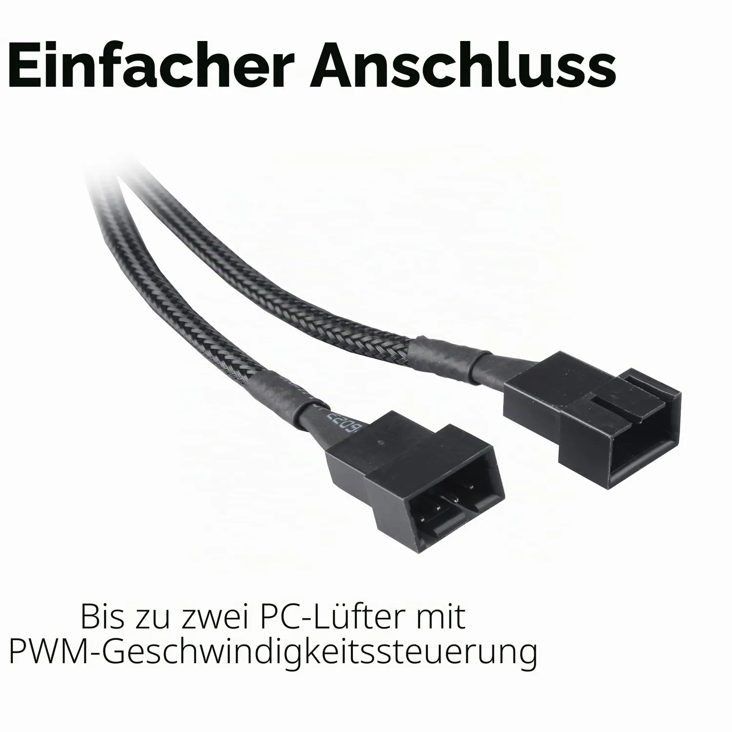 Akasa AK-CBFA04-15 PWM Lüfter Splitter Kabel 15cm 1 zu 2