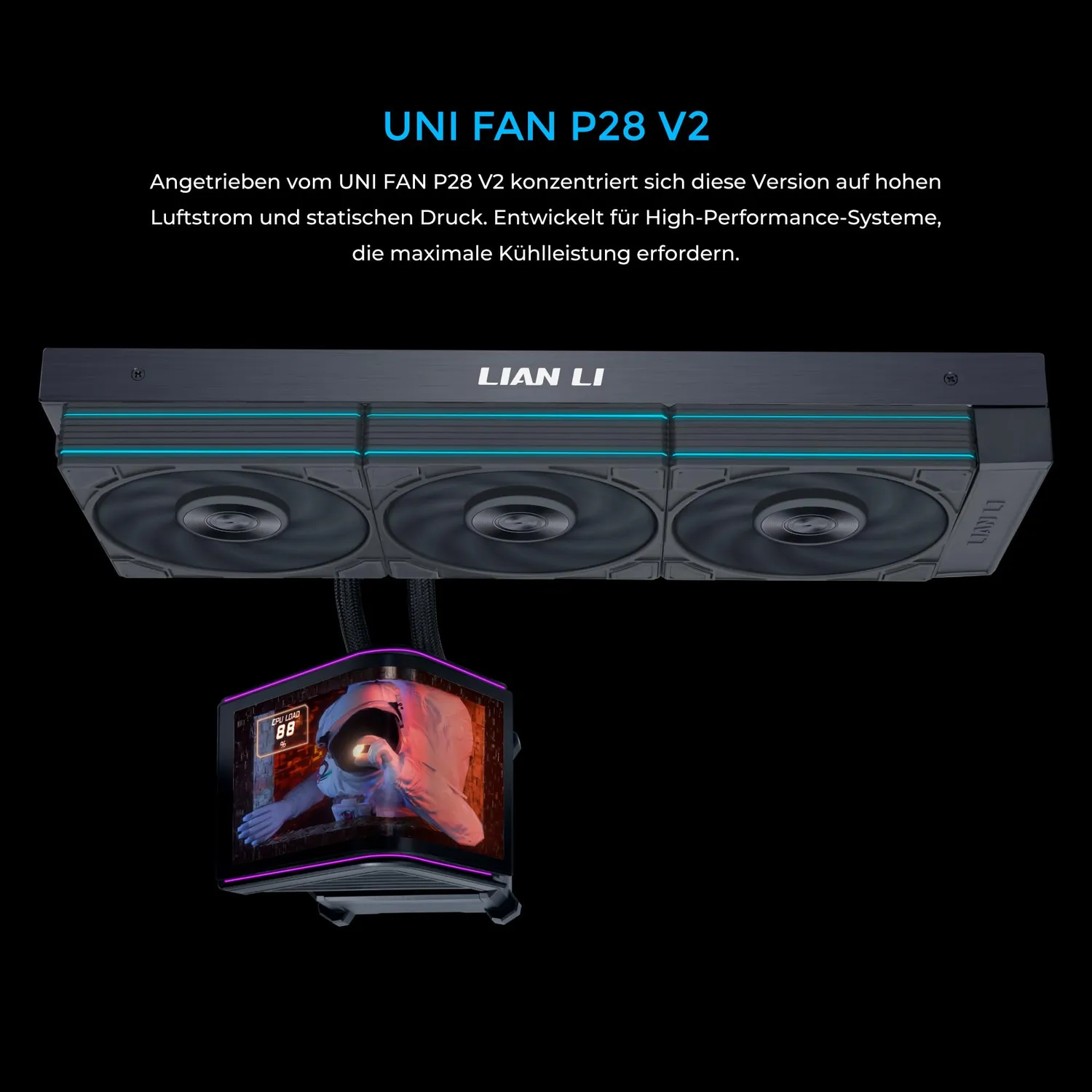 Lian Li HydroShift II OLED Curved 360 Wasserkühlung schwarz