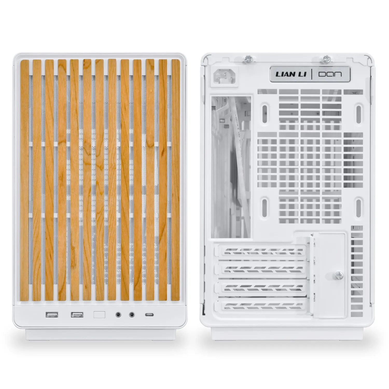 Lian Li DAN A3-mATX Wood PC-Gehäuse Buche Weiß Glas