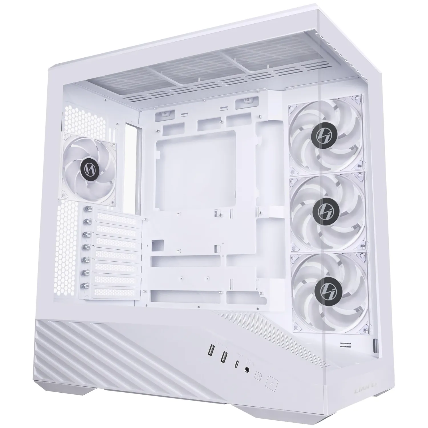 Lian Li Vector V100 PC-Gehäuse ATX Glas weiß 4 Lüfter