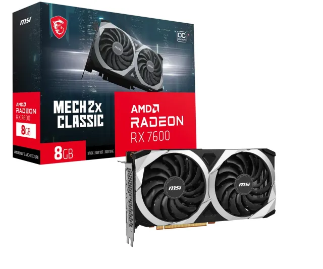 MSI RX 7600 MECH 2X Classic 8G OC Grafikkarte 8GB GDDR6