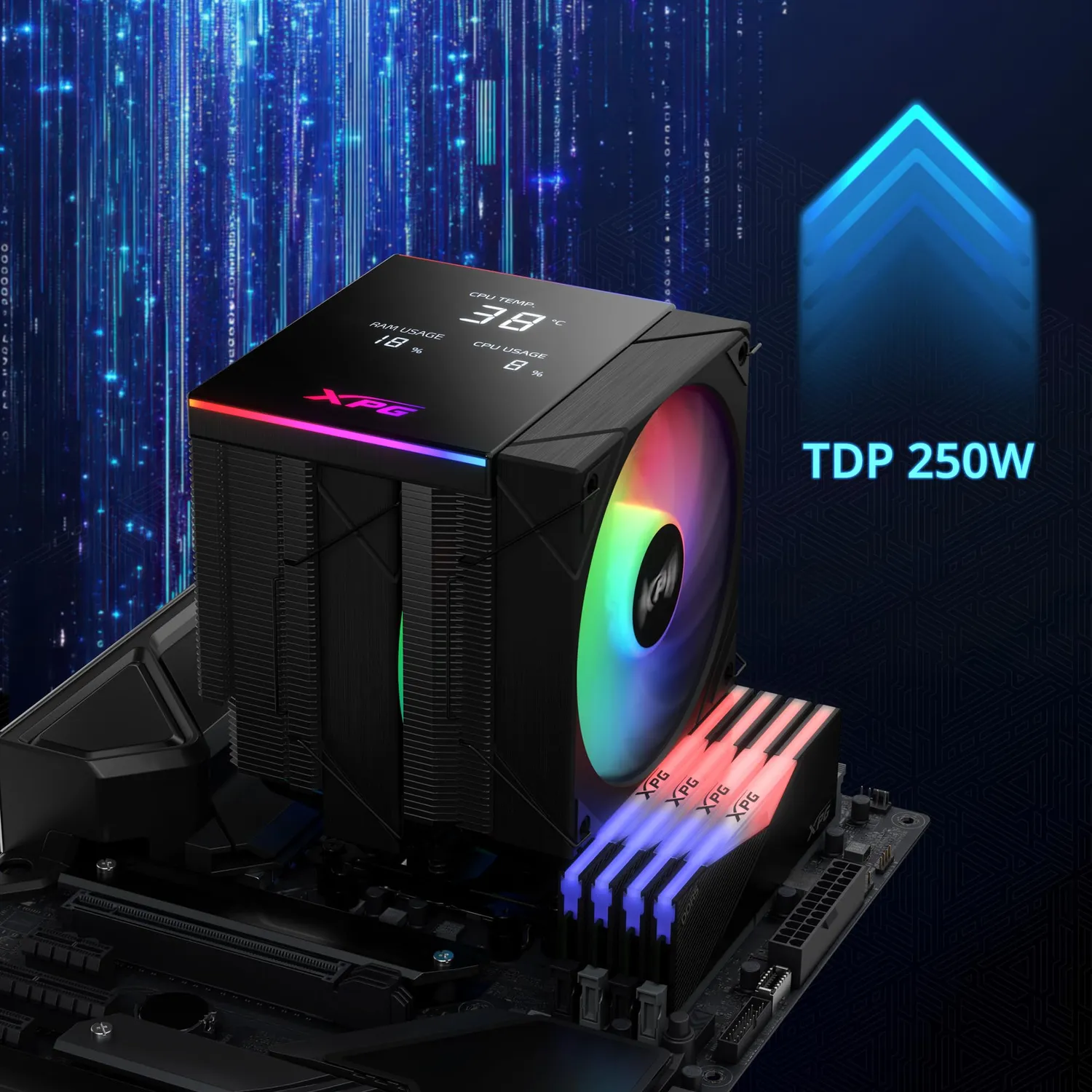 XPG Maestro Plus 62DA Lüfter 120mm ARGB PWM schwarz