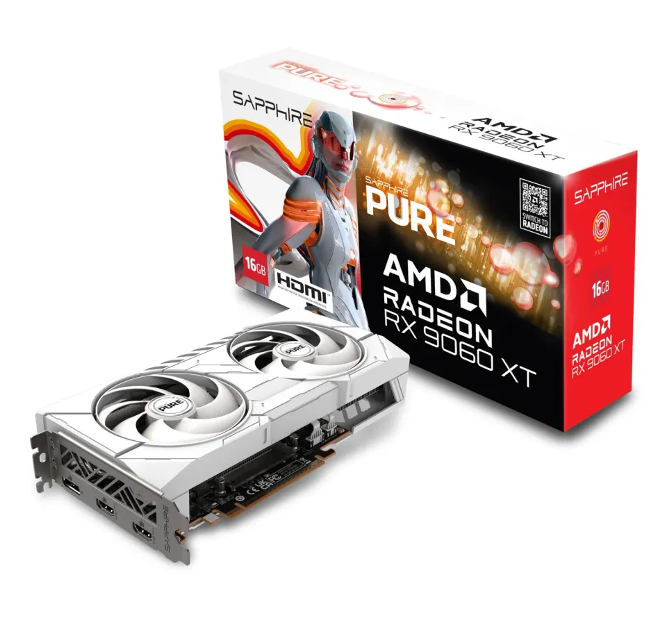 Sapphire RX 9060 XT Pure Grafikkarte 16GB Gaming OC
