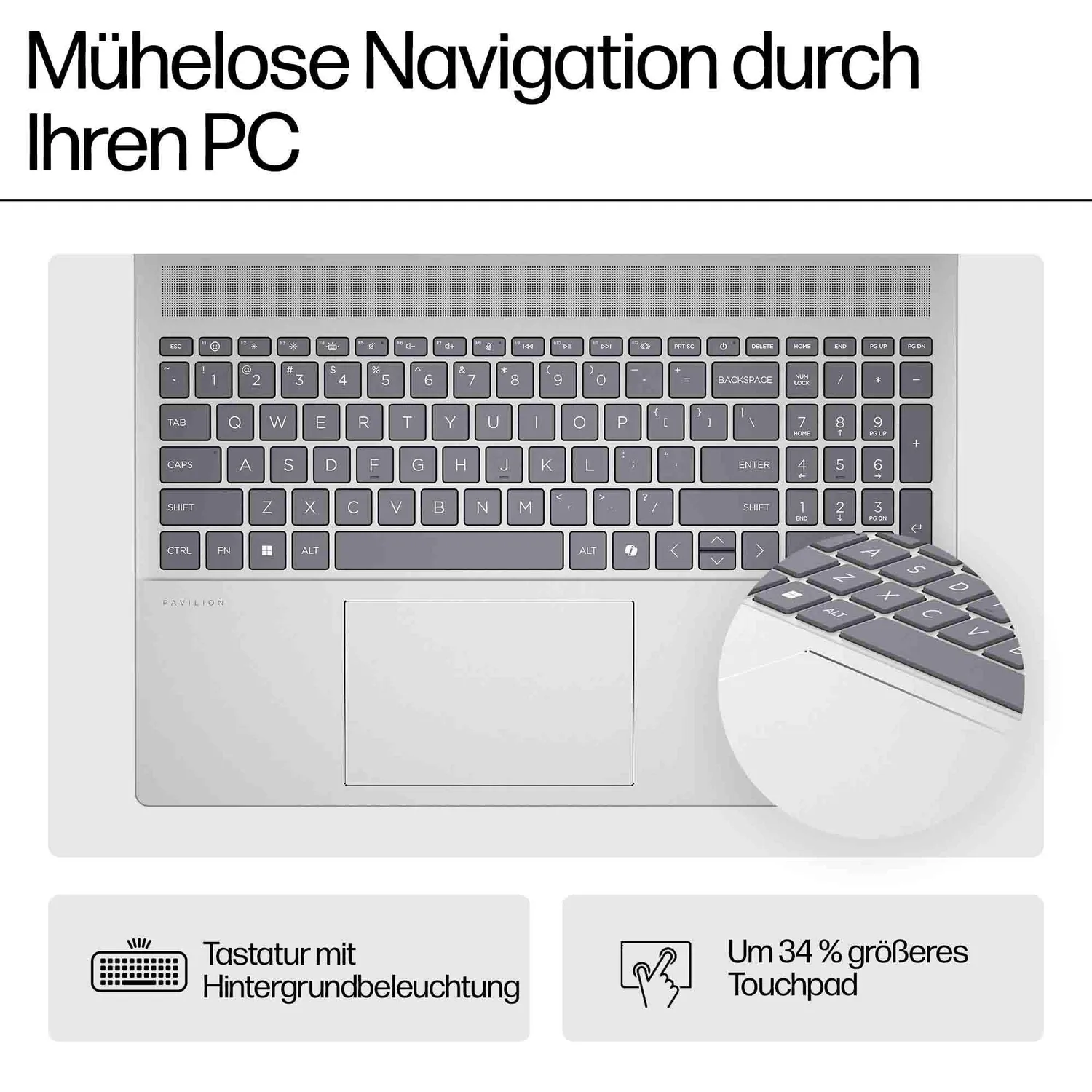 HP Pavilion 16 Touch Notebook Silber 8GB/512GB Ryzen 5