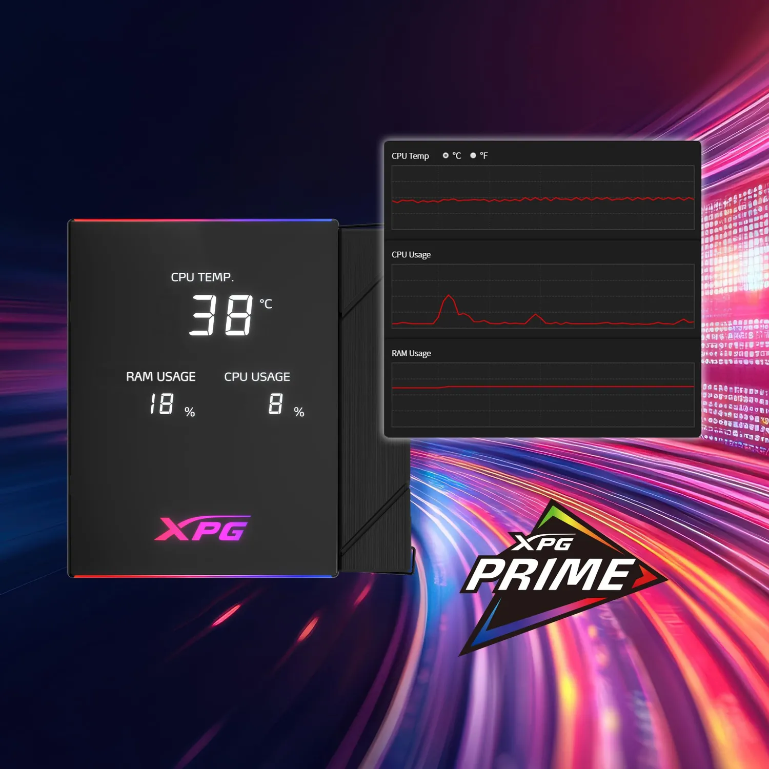 XPG Maestro Plus 62DA Lüfter 120mm ARGB PWM schwarz