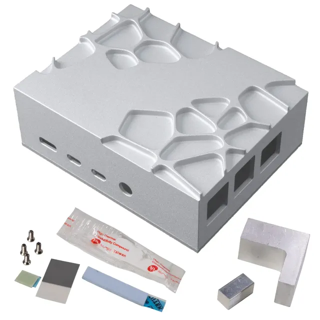 Akasa Gem Pro A-RA09-M2S Raspberry Pi 4 Gehäuse silber lüfterlos