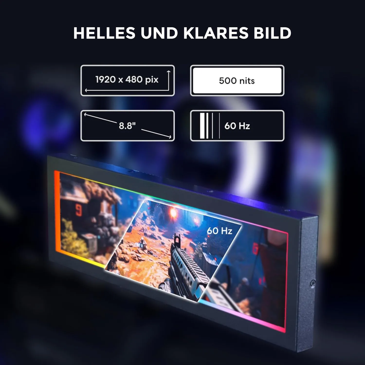 Lian Li Universal Screen Display 8,8" weiß 1920x480