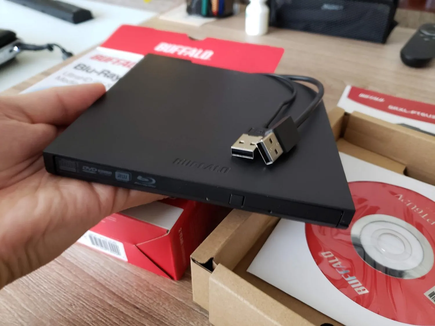 Buffalo BRXL-PT6U2VB Blu-ray-Brenner USB Schwarz mobil