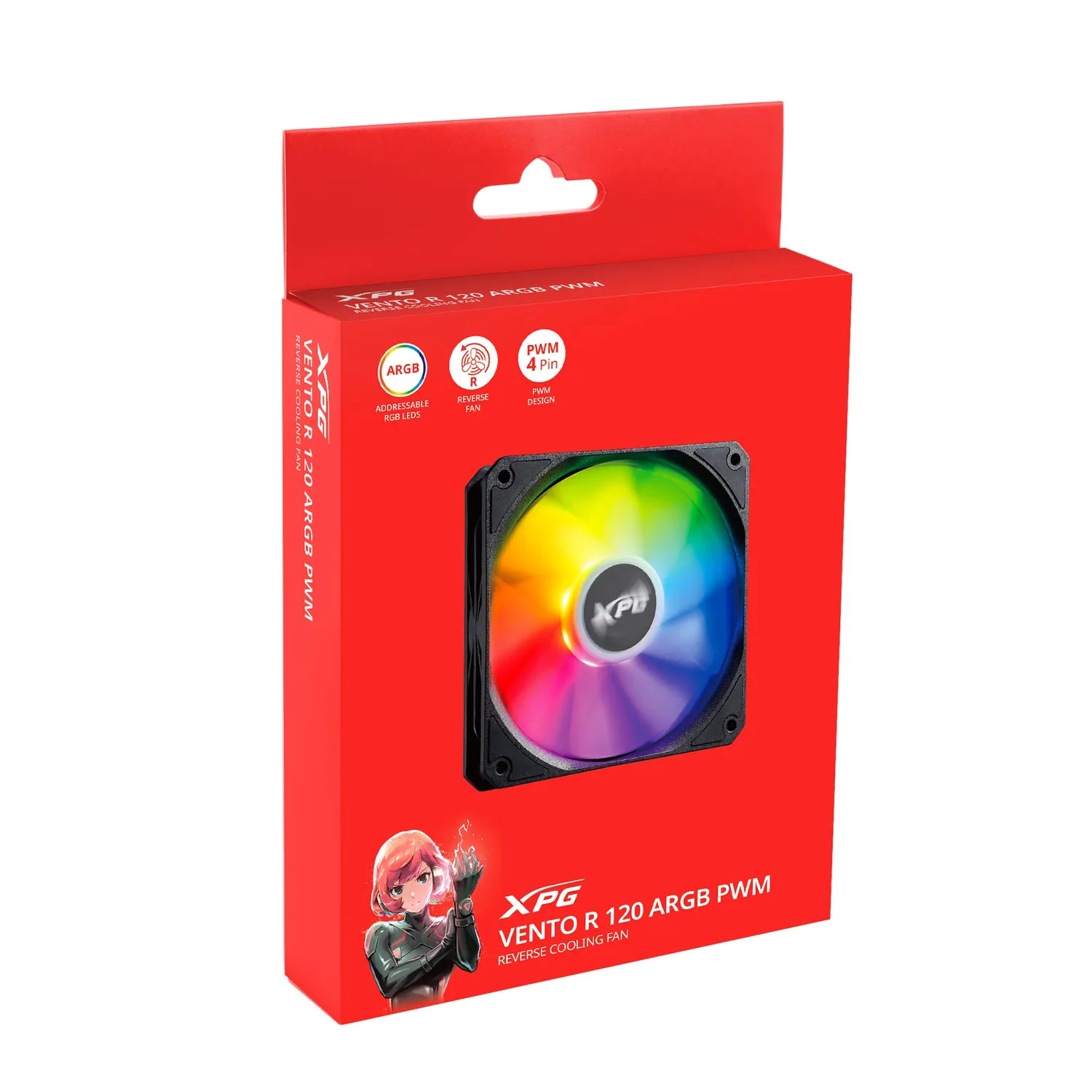 XPG Vento R 120 Gehäuselüfter Schwarz ARGB PWM