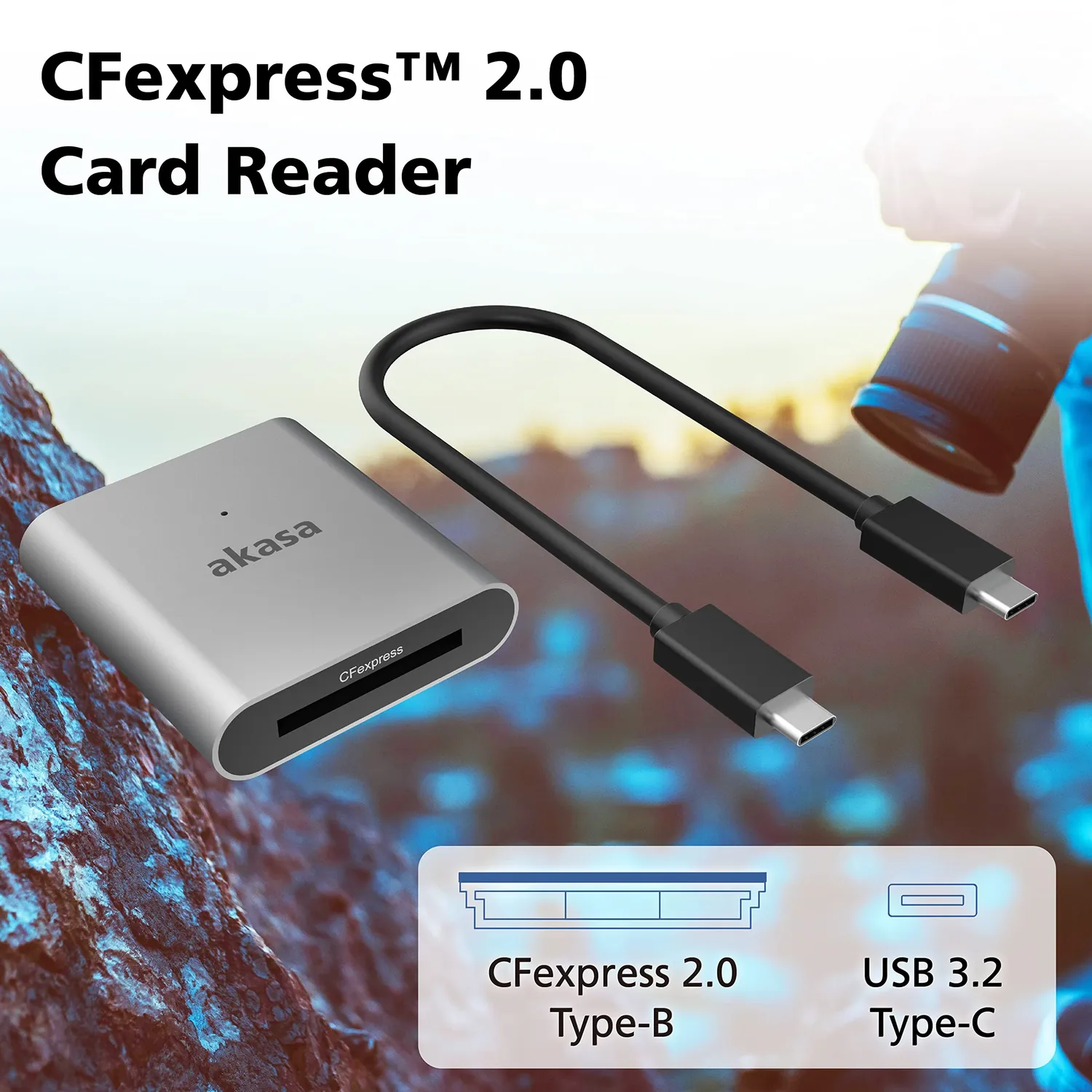 Akasa CFexpress 2.0 Kartenleser AK-CR-11BK USB-C