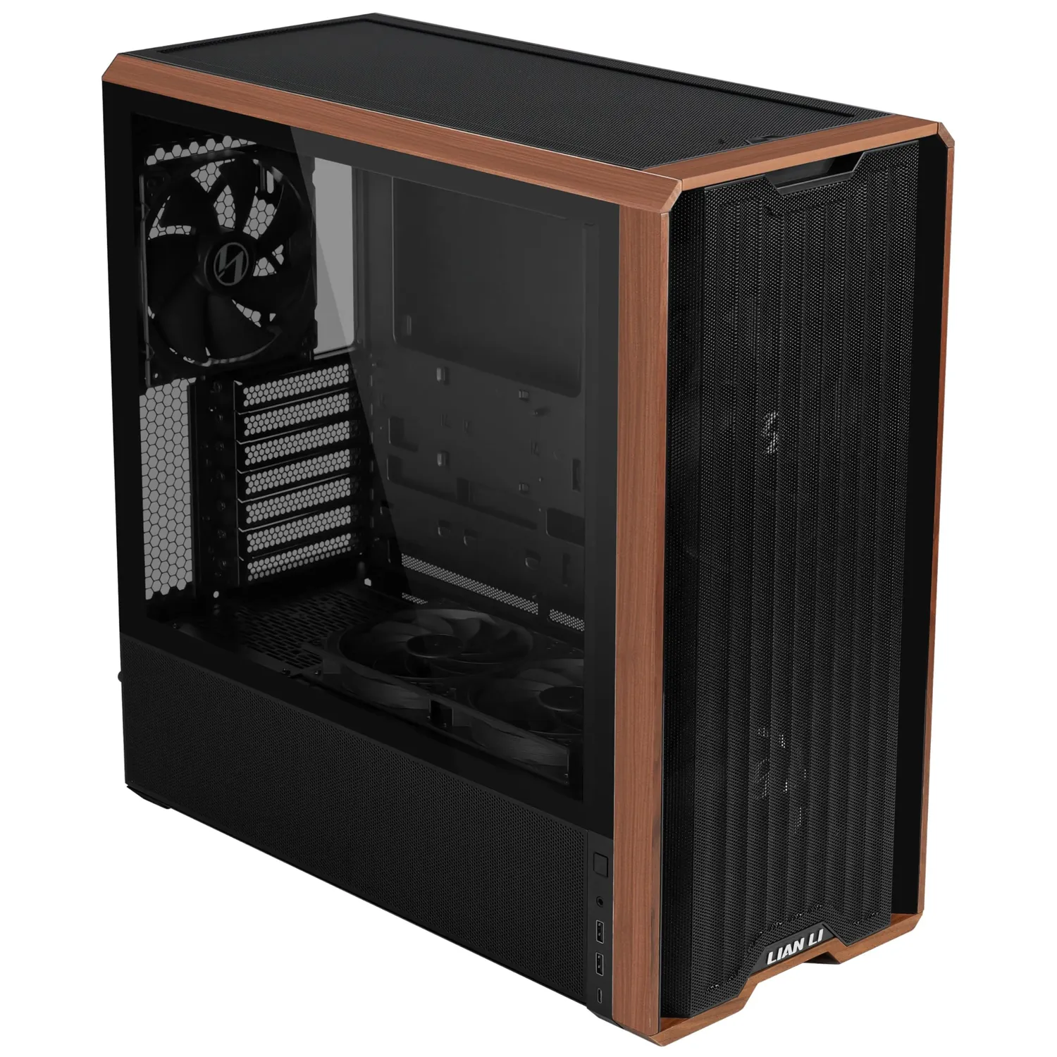 Lian Li Lancool 217 ATX Midi-Tower schwarz Walnussholz