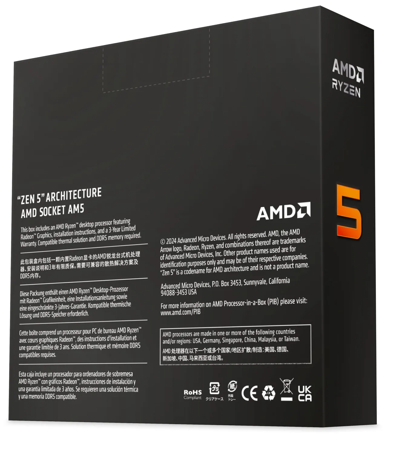 AMD Ryzen 5 9600X Prozessor AM5 6 Kerne 5,4GHz