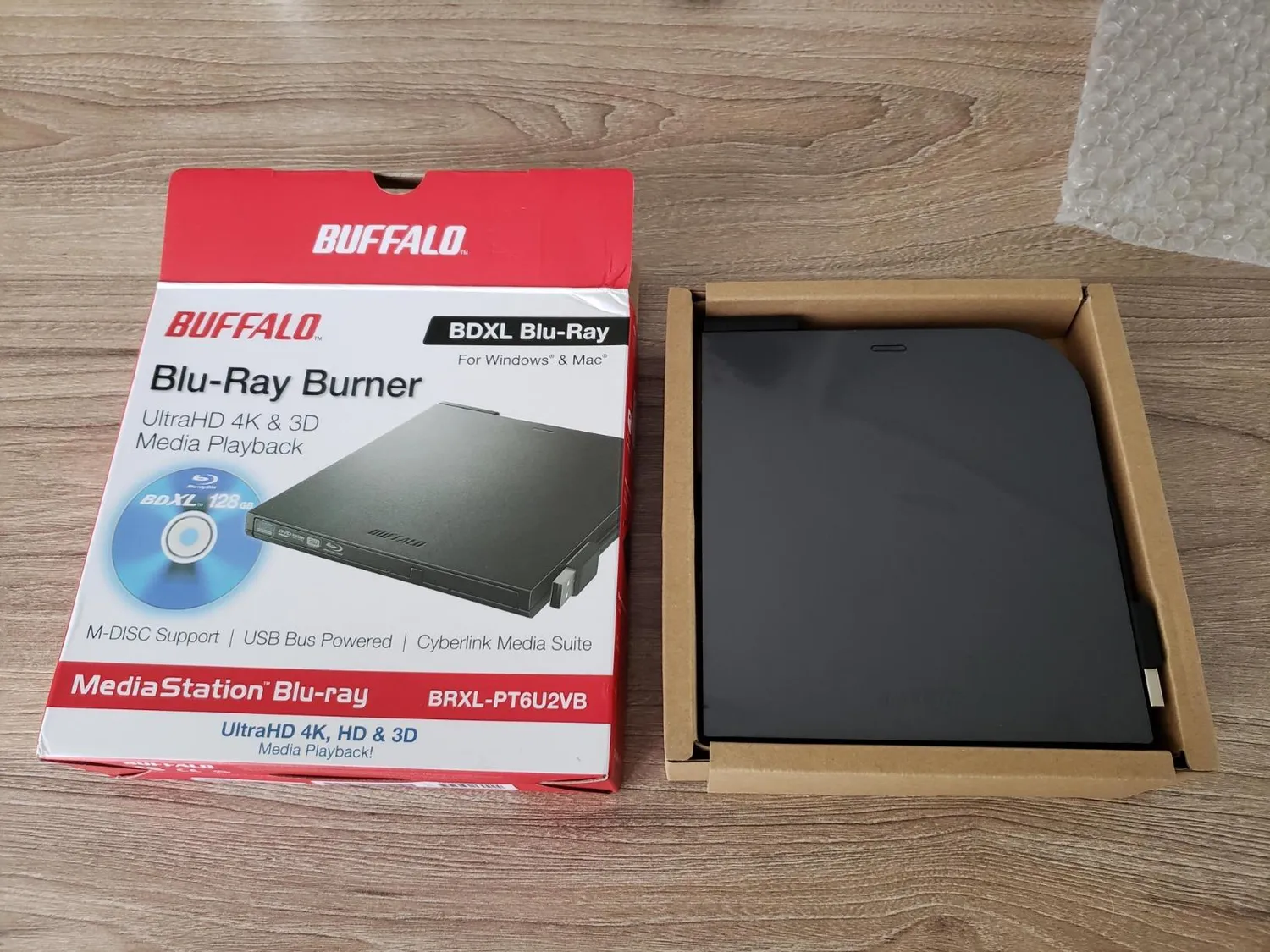 Buffalo BRXL-PT6U2VB Blu-ray-Brenner USB Schwarz mobil