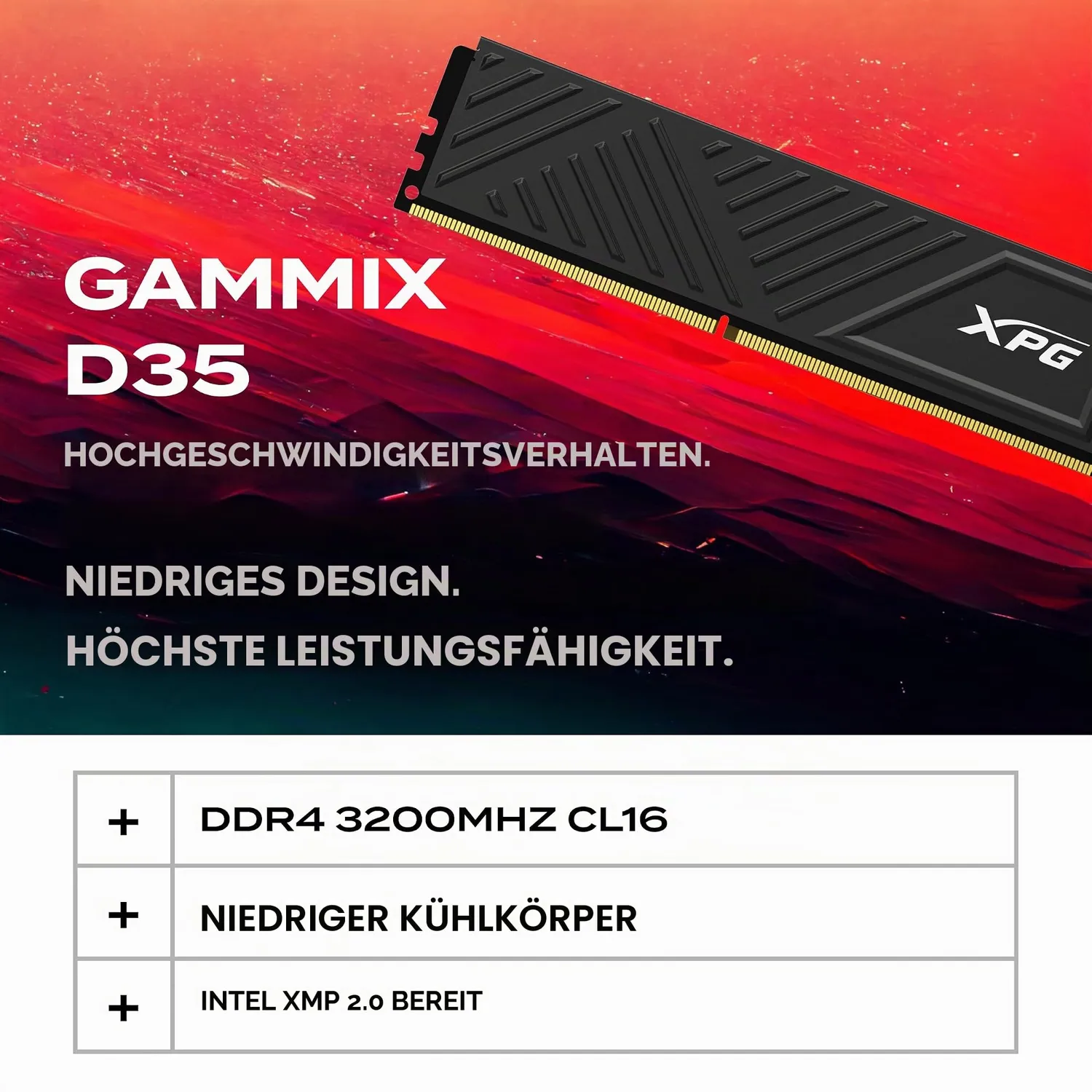 XPG DDR4 RAM AX4U320016G16A-DTBKD 32GB Kit 3200