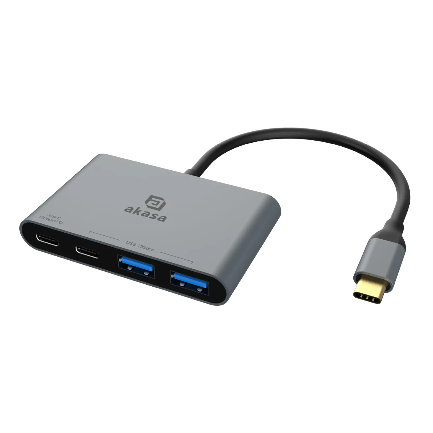 Akasa AK-CBCA32-18BK USB-C Hub 4-Port 10Gbps Alu