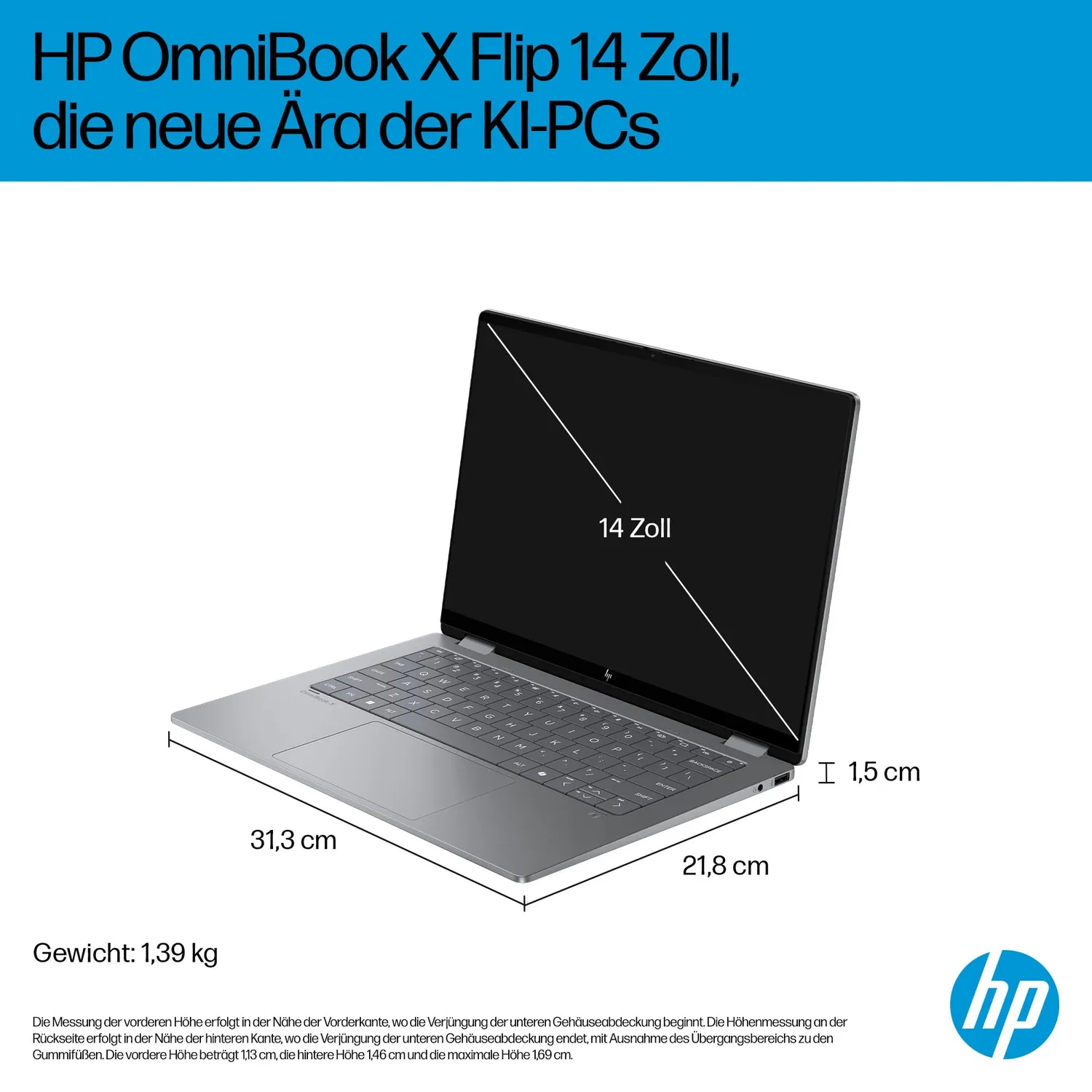 HP OmniBook X Flip 2-in-1 Laptop 14 Zoll 512GB