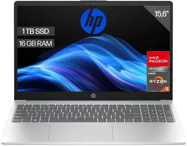 HP Laptop 15,6" Full-HD Ryzen 5 7520U 16GB 1TB ohne OS silber