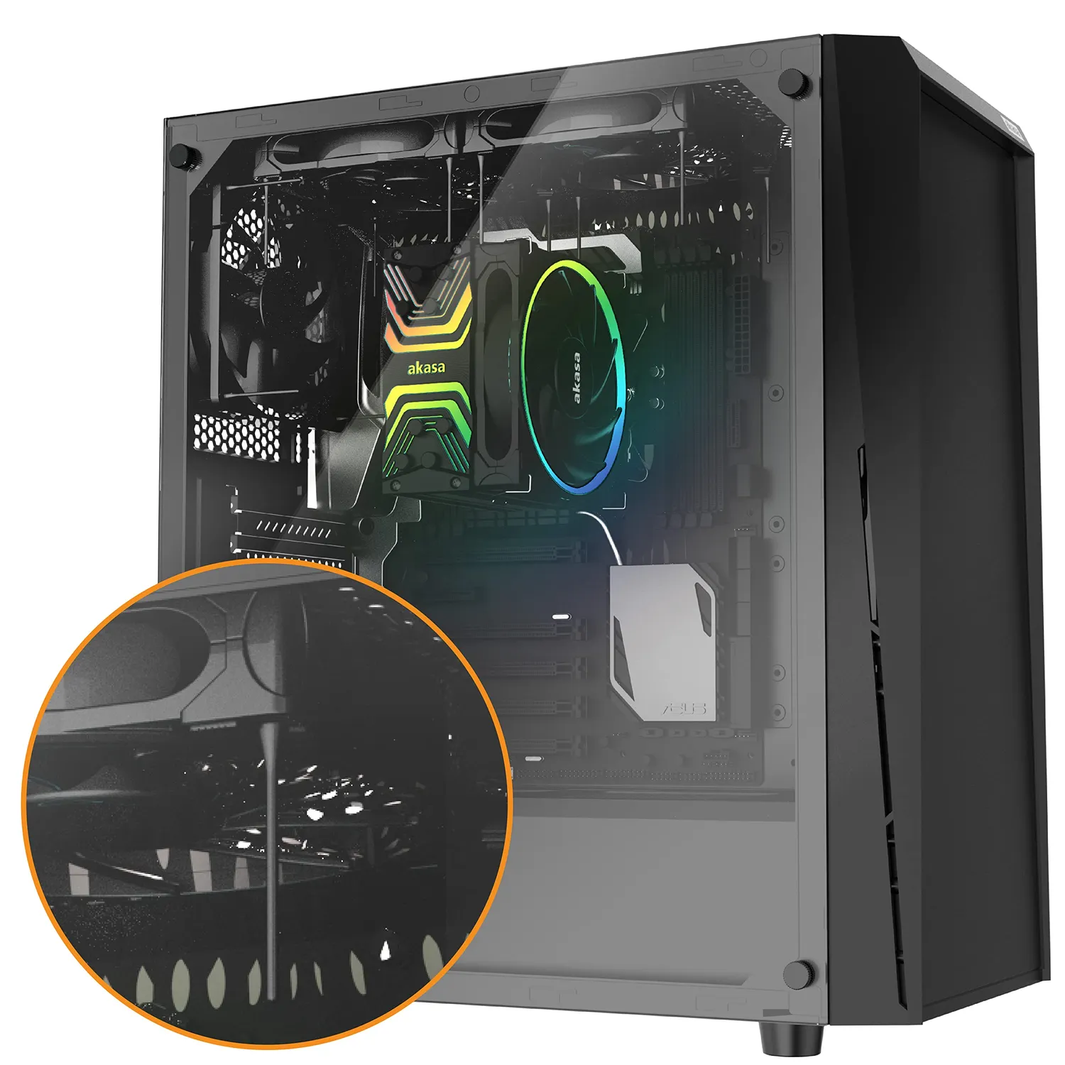 Akasa AK-MX003 Gummi Lüfter-Halterungen 20 Stück schwarz Anti-Vibration
