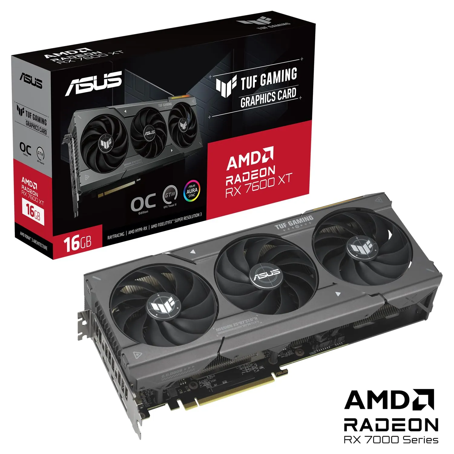 ASUS TUF Gaming RX 7600 XT OC Grafikkarte 16GB 4K