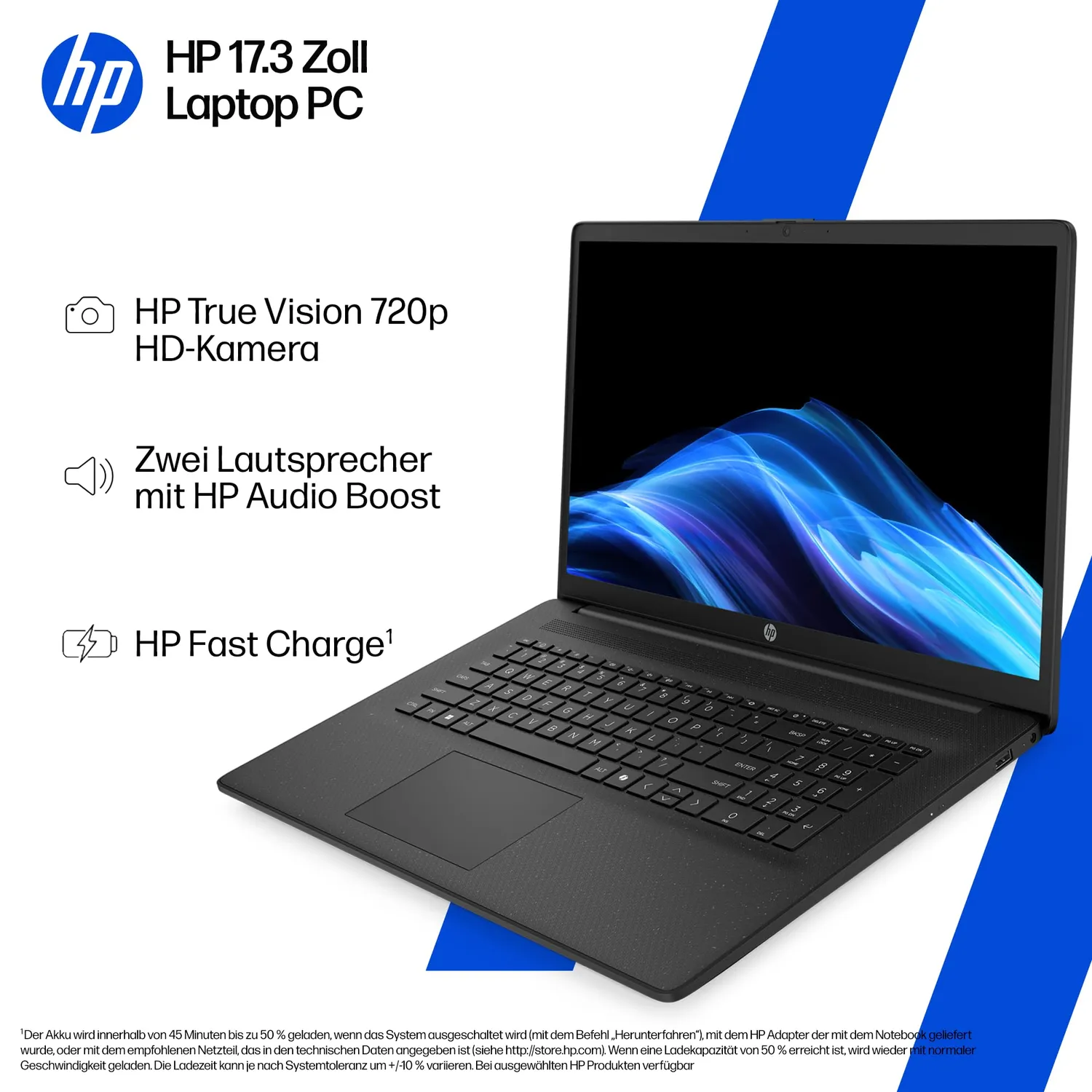 HP 17,3 Zoll Laptop Ryzen 5 7520U 8GB 512GB schwarz