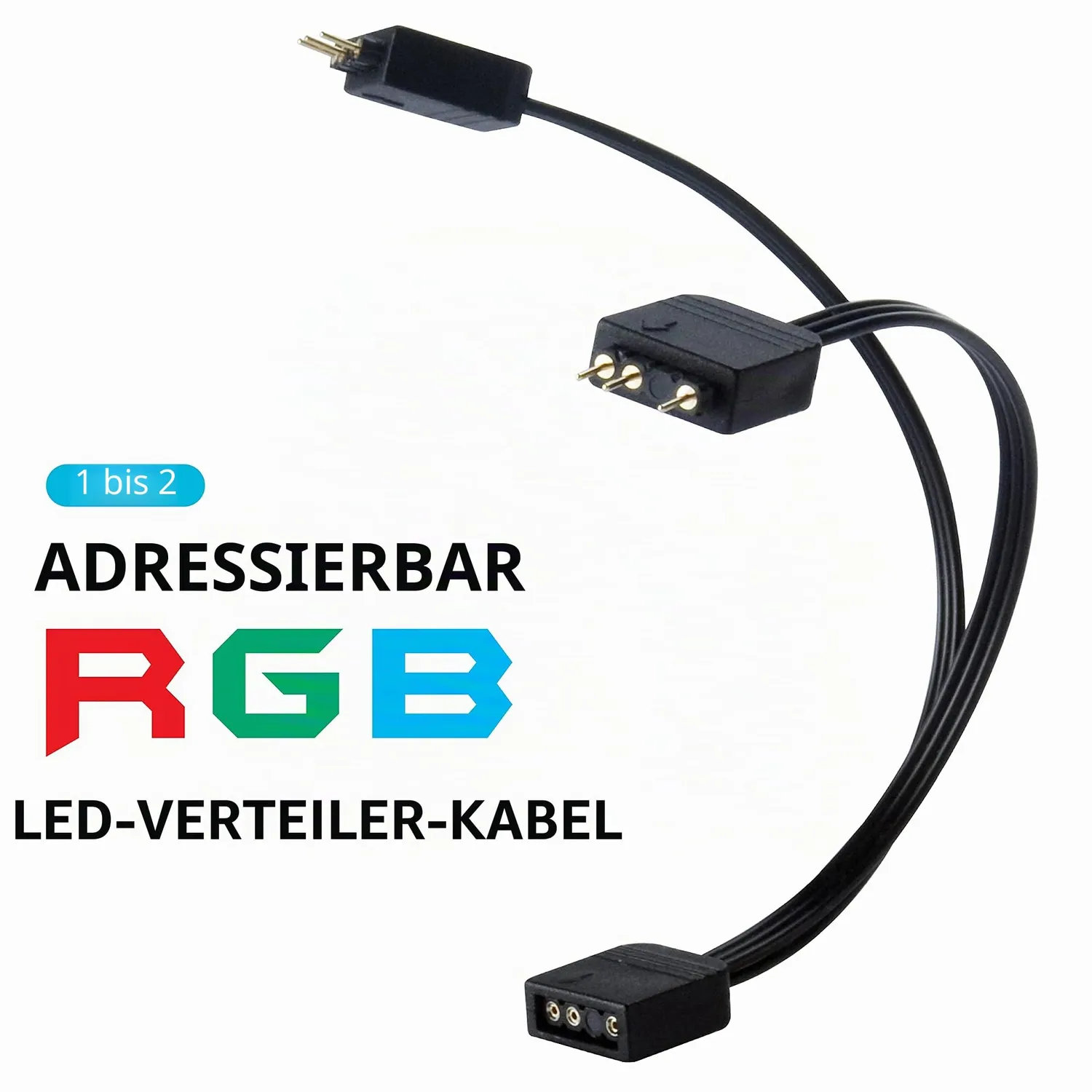 Akasa AK-CBLD08-12BK Splitterkabel 1-zu-2 ARGB 12cm schwarz