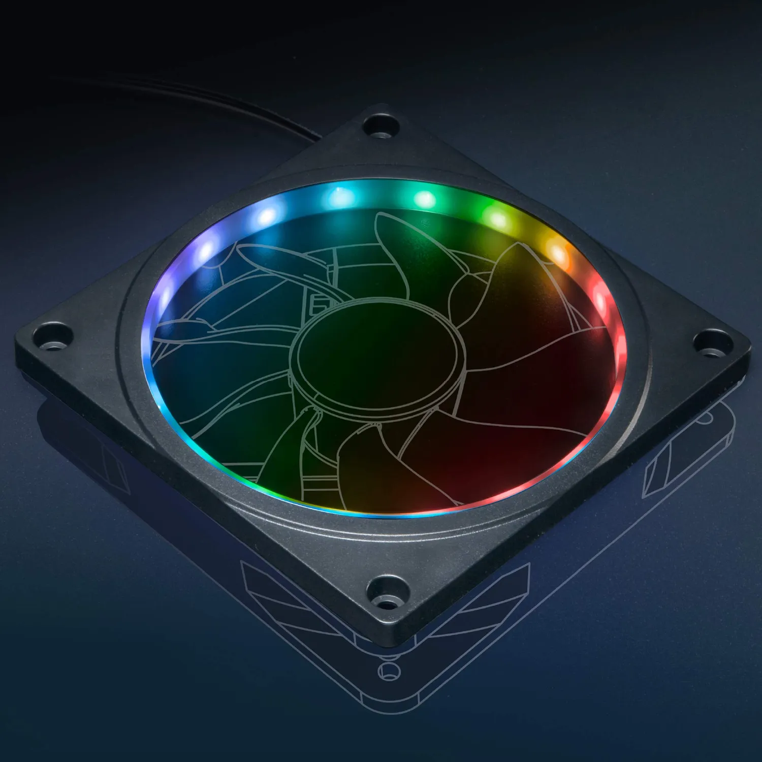 Akasa RGB Lüfterrahmen 120mm LED 3-Pin